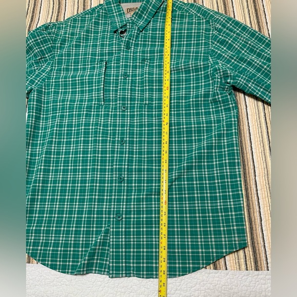 Duluth Trading Co Green Plaid Men's Vented Nylon Blend Outdoors Shirt - Medium - Picture 9 of 11